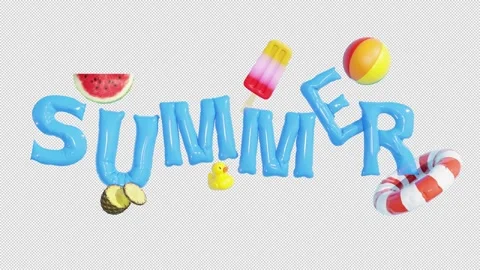 Summer pool float alpha background Stock Footage 336158718
