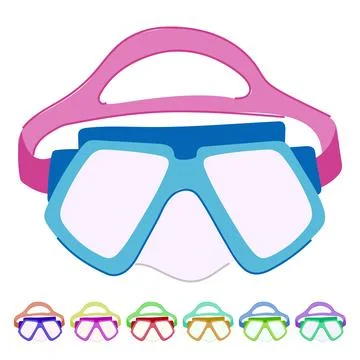 Summer pool goggles vector cartoon graphic Stock Illustration