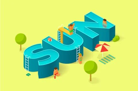 Summer pool Stock Illustration