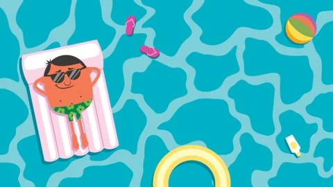 Summer Pool Man Stockillustratie