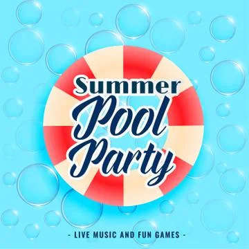 Summer pool party bubbles background Stock Illustration