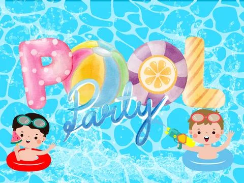 Summer Pool Party Stock Illustration