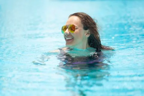 Summer in pool Stock Photos