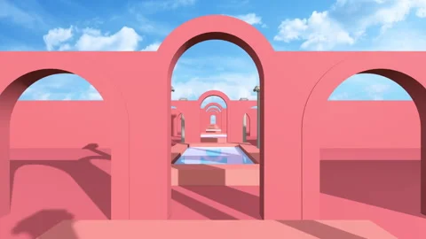 Summer Pool Pillar Stock Footage 282168418