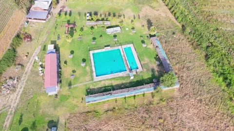 Summer Pools Among the Vineyards in the commune of pichidegua, province of Video stock 332684937