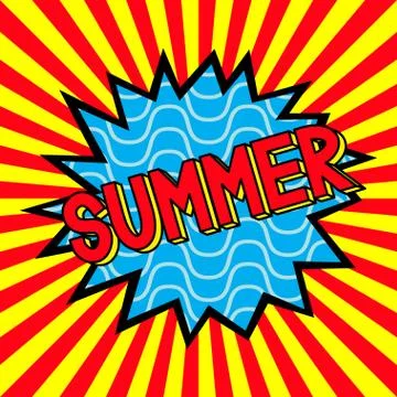 Summer in the pop art explosion Stock Illustration