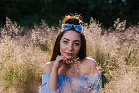 Summer portrait in a meadow Stock Photos