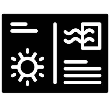 Summer postcard icon, Summer vacation related vector Stock Illustration