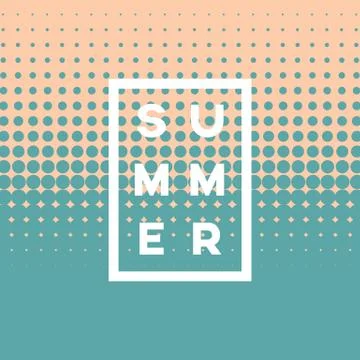 Summer poster abstract vector background with two color halftone and text Stock Illustration
