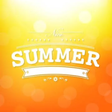 Summer poster with bokeh Stock Illustration