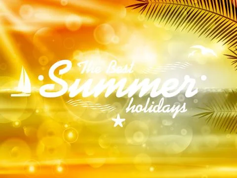 Summer Poster Design with Typography. Stock Illustration