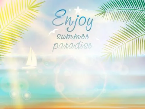 Summer Poster Design with Typography. Stock Illustration