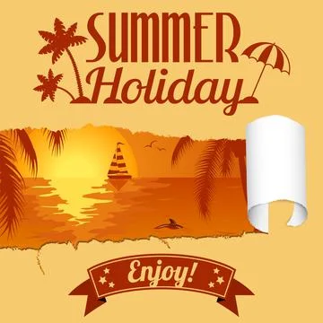 Summer Poster 스톡 일러스트
