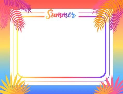 Summer Poster Place for Text Vector Illustration 스톡 일러스트