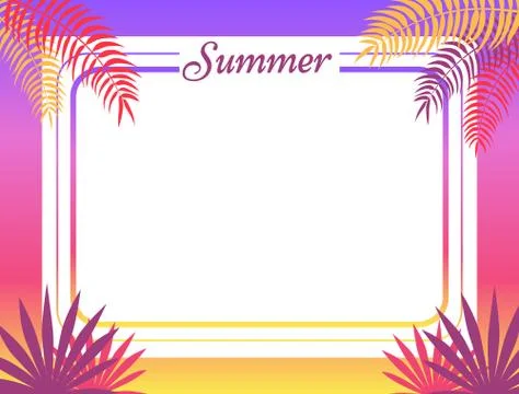 Summer Poster Place for Text Vector Illustration 스톡 일러스트