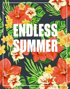 Summer poster Typography Vector Stock Illustration