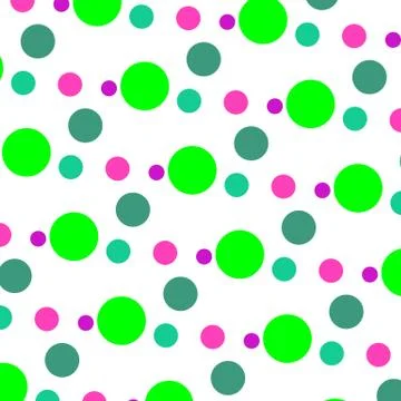 Summer print bright pattern green pink circles Stock Illustration