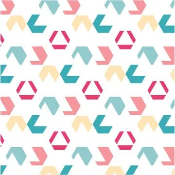 Summer print bright pattern yellow pink green figure Illustrazione stock