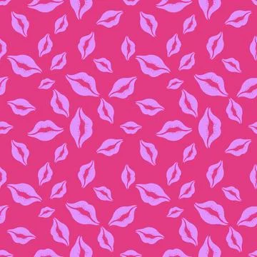 Summer print seamless lips pattern for wrapping paper and fabrics and pride Stock Illustration