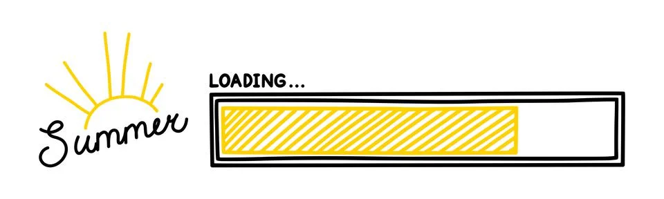 Summer progress loading bar. Infographics design element with status of Stock Illustration