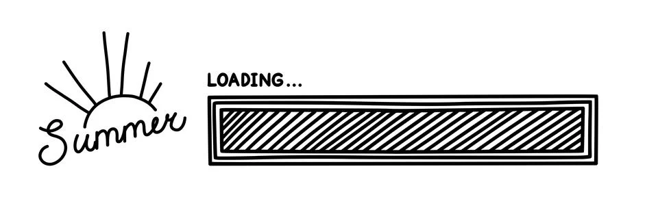 Summer progress loading bar. Infographics design element with status of Stock Illustration