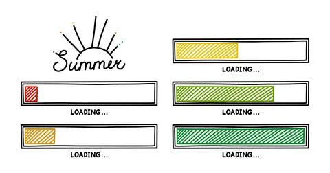 Summer progress loading bar. Infographics design element with status of Stock Illustration