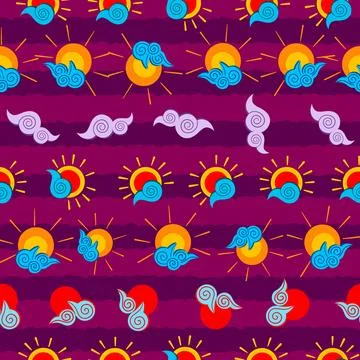 Summer purple vector seamless pattern illustration Stock Illustration