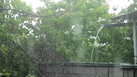 Summer rain and drain 1 Stock Footage 51364377
