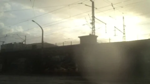 Summer Rain Car drive Stock Footage 75493032