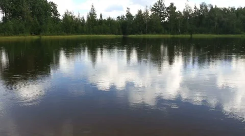 Summer rain on the lake Stock Footage 41522206