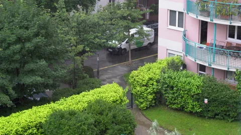 Summer rain in suburbs 스톡 동영상 132984888