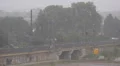 Summer Rainy Day Rain Storm Regional Local Train Passing Voyagers Travel Journey HD Footage