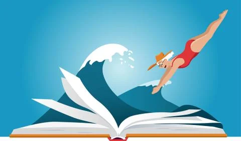 Summer reading Stock Illustration