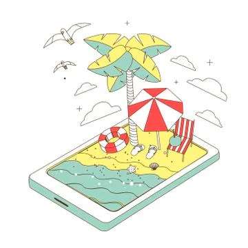 Summer recreation concept Stock Illustration