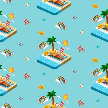 Summer recreation concept Stock Illustration
