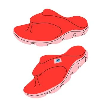 Summer red flip flops Stock Illustration