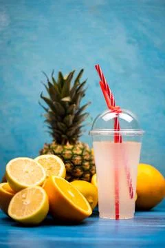 Summer refreshing drink made from bio fruits Stock Photos