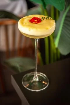 Summer refreshing lemonade drink or alcoholic cocktail with ice Stock Photos