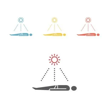 Summer relax sunbathing icon. Vector signs Stock Illustration