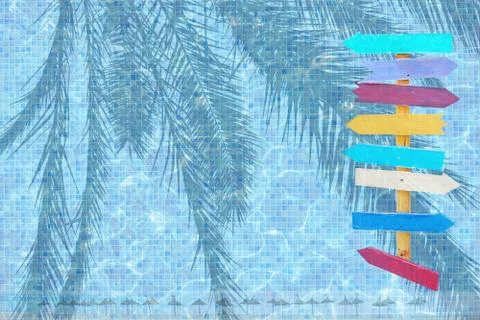 Summer resort pool theme background Stock Photos