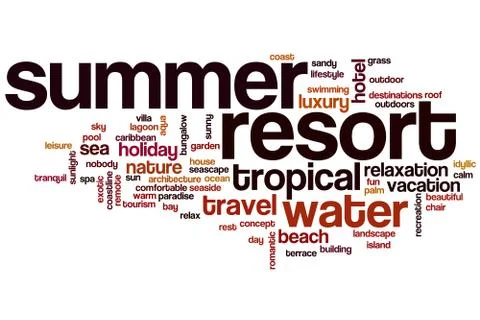 Summer resort word cloud 库存插图