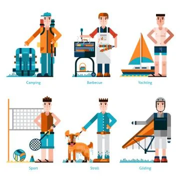 Summer Rest Icons Stockillustratie