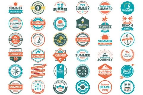 Summer Retro Vector Logo for banner イラスト素材