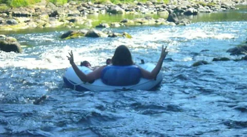 Summer River Float Stock Footage 10888440