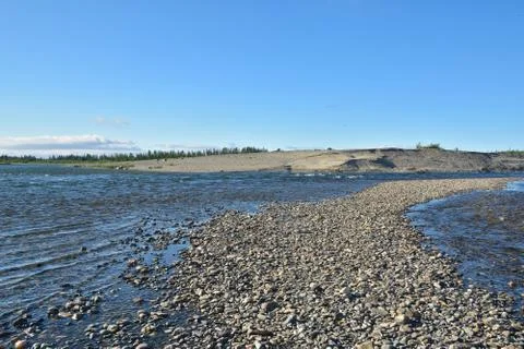 Summer river landscape. Stock Photos