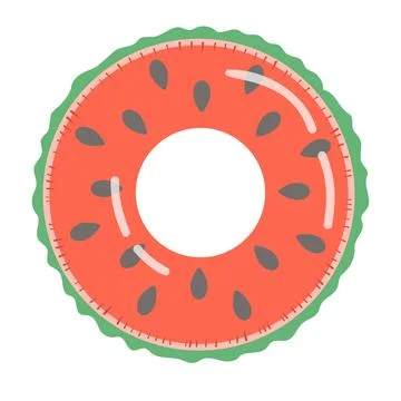 Summer rubber ring in flat design, vector Stock Illustration