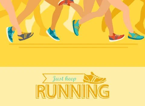 Summer running marathon concept. Illustrazione stock