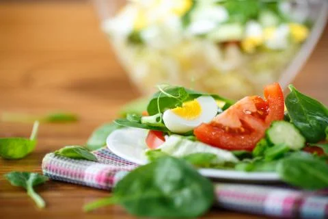 Summer salad with egg Stock Photos