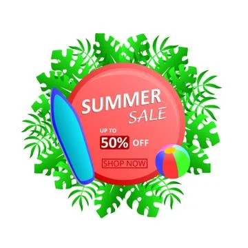 Summer Sale Up To 50% Off Discount Stock Illustration