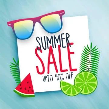 Summer sale background with design elements Stockillustratie